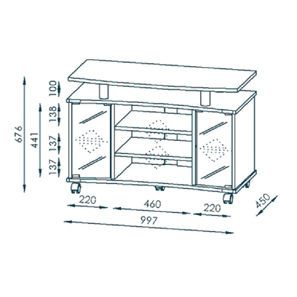 Mccook Wooden TV Stand With 7 Shelves Sonoma Oak