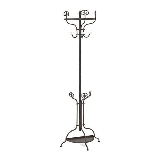 Mcdowell Metal Coat Stand With Umbrella Stand In Rustic Brown