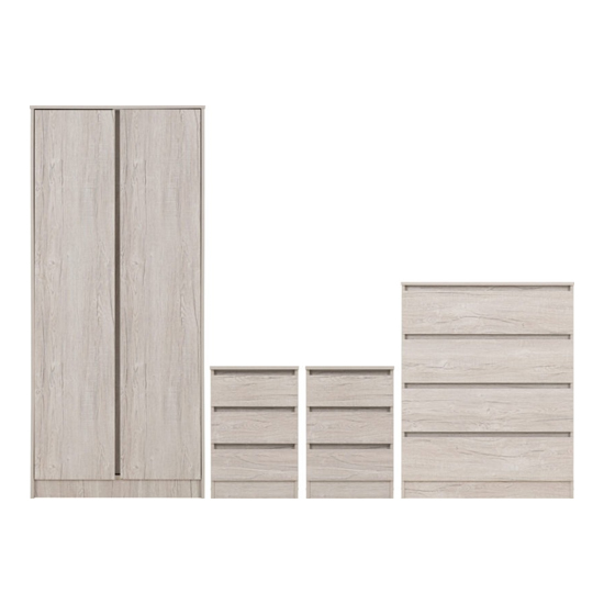 Mcgowan Bedroom Furniture Set 2 Doors Wardrobe In Urban Snow