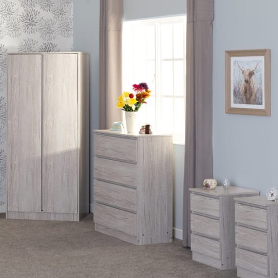 Product photograph of Mcgowan Bedroom Furniture Set 2 Doors Wardrobe In Urban Snow from Furniture in Fashion