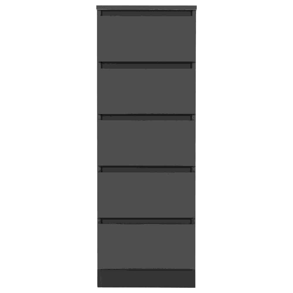 Mcgowan Narrow Wooden Chest Of 5 Drawers in Grey