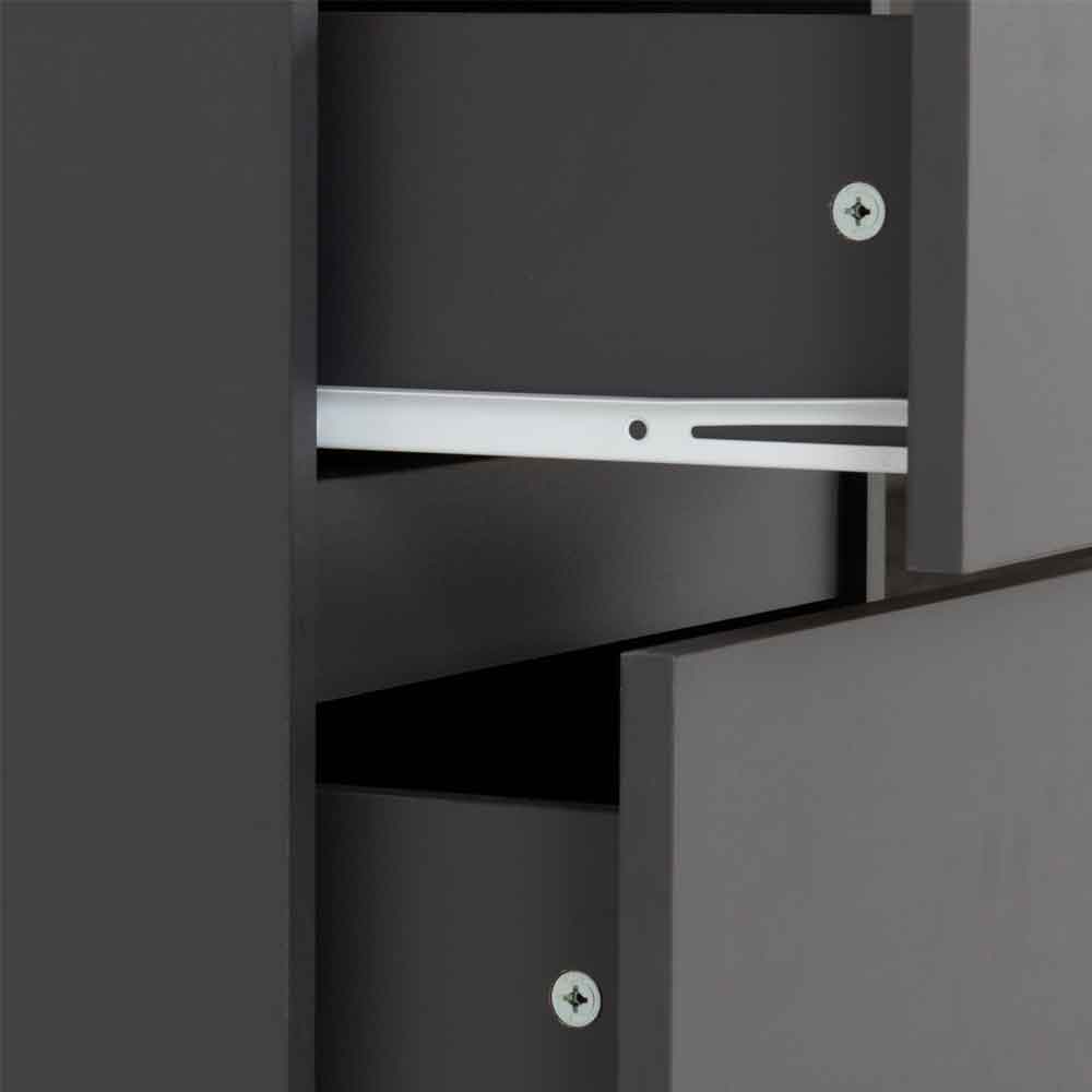 Mcgowan Narrow Wooden Chest Of 5 Drawers in Grey