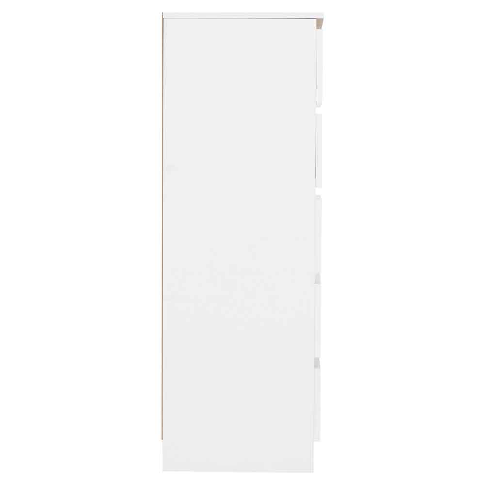 Mcgowan Narrow Wooden Chest Of 5 Drawers in White