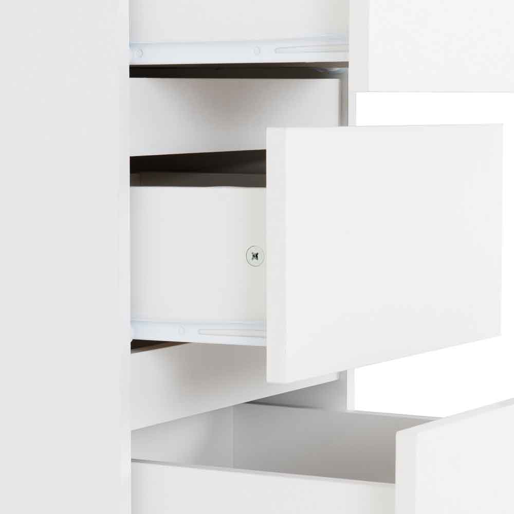 Mcgowan Narrow Wooden Chest Of 5 Drawers in White