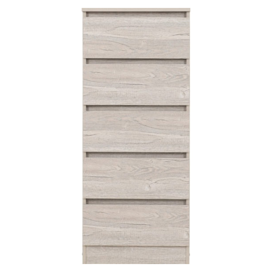 Mcgowan Wooden Chest Of 5 Drawers Narrow In Urban Snow