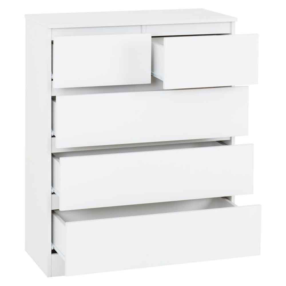 Mcgowan Wooden Chest Of 5 Drawers in White