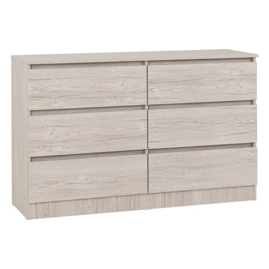 Product photograph of Mcgowan Wooden Chest Of 6 Drawers In Urban Snow from Furniture in Fashion