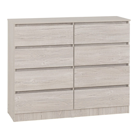 Product photograph of Mcgowan Wooden Chest Of 8 Drawers In Urban Snow from Furniture in Fashion