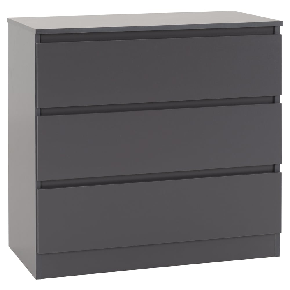 Read more about Mcgowan wooden chest of drawers in grey with 3 drawers