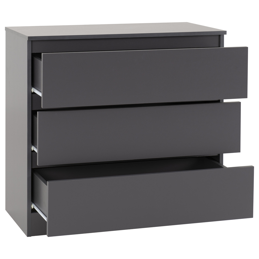 Mcgowan Wooden Chest Of Drawers In Grey With 3 Drawers