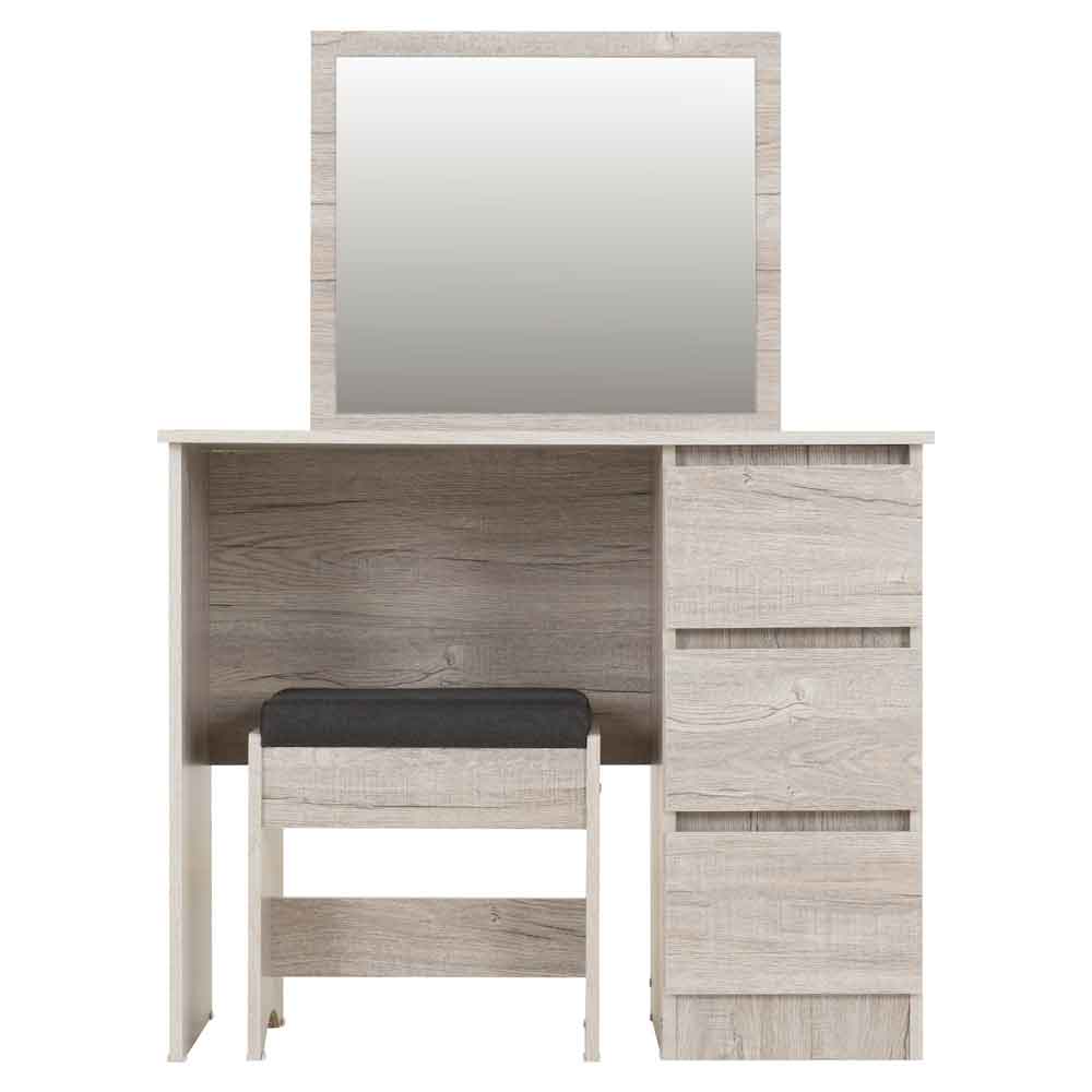 Mcgowan Wooden Dressing Table With 3 Drawers in Urban Snow