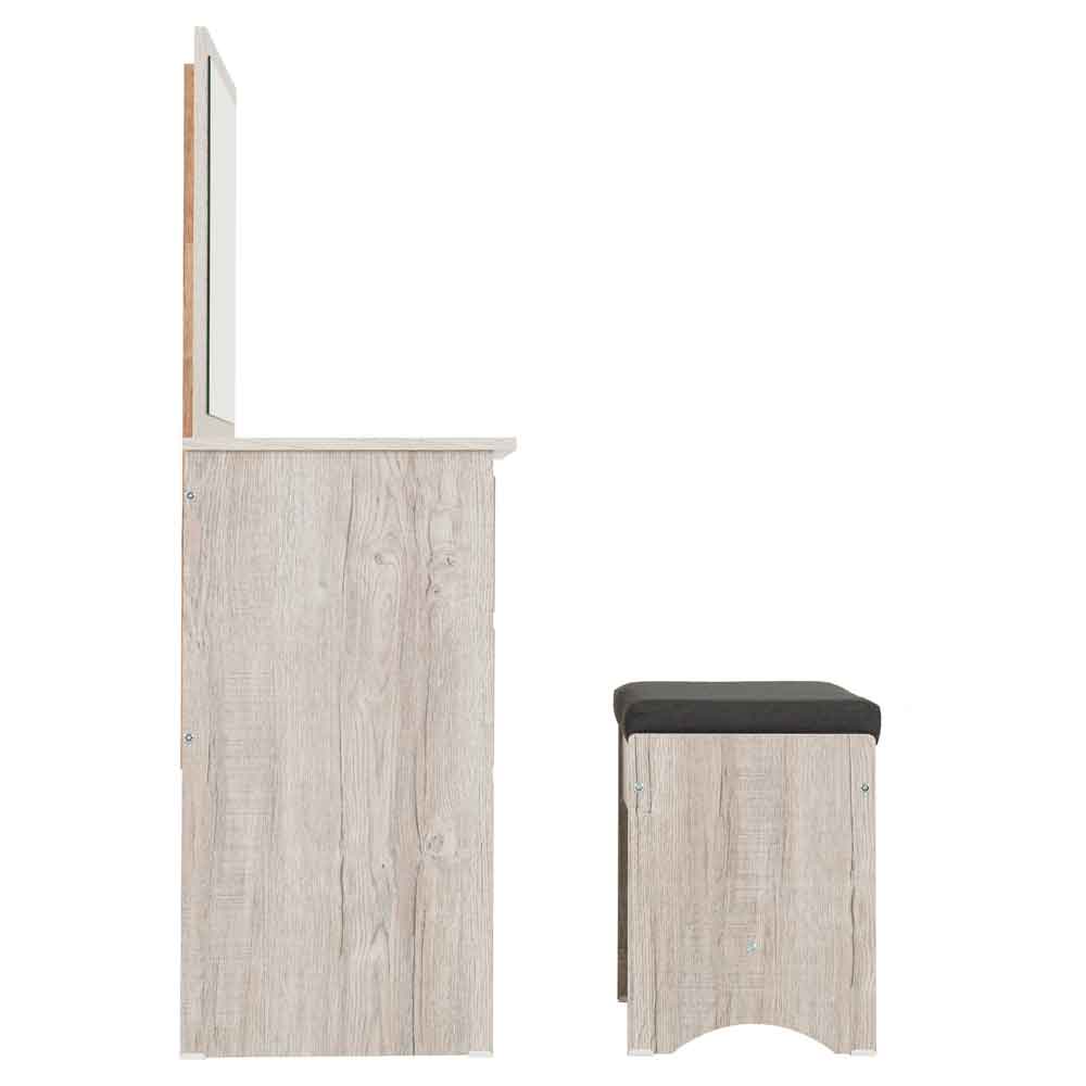Mcgowan Wooden Dressing Table With 3 Drawers in Urban Snow