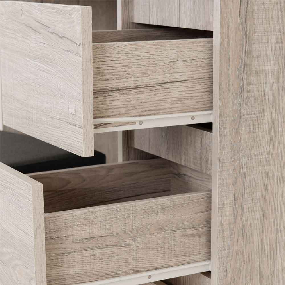Mcgowan Wooden Dressing Table With 3 Drawers in Urban Snow