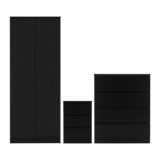 Mcgowan Wooden Trio Bedroom Furniture Set In Black Furniture in Fashion