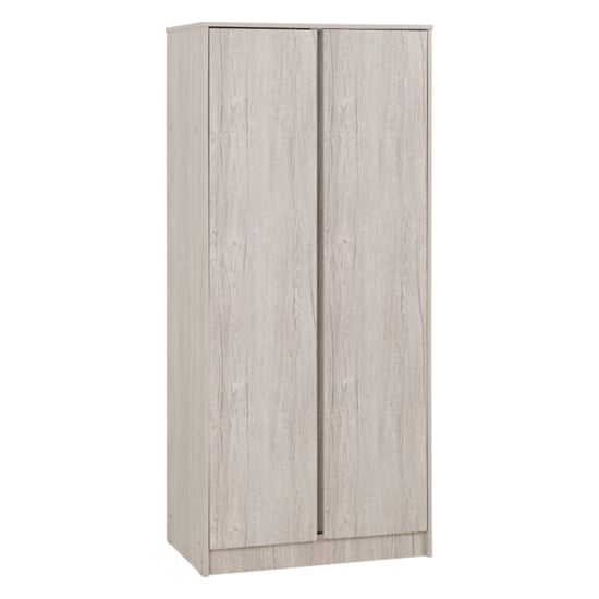 Product photograph of Mcgowan Wooden Wardrobe With 2 Doors In Urban Snow from Furniture in Fashion