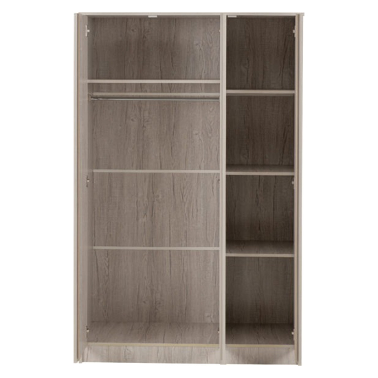 Mcgowan Wooden Wardrobe With 3 Doors In Urban Snow