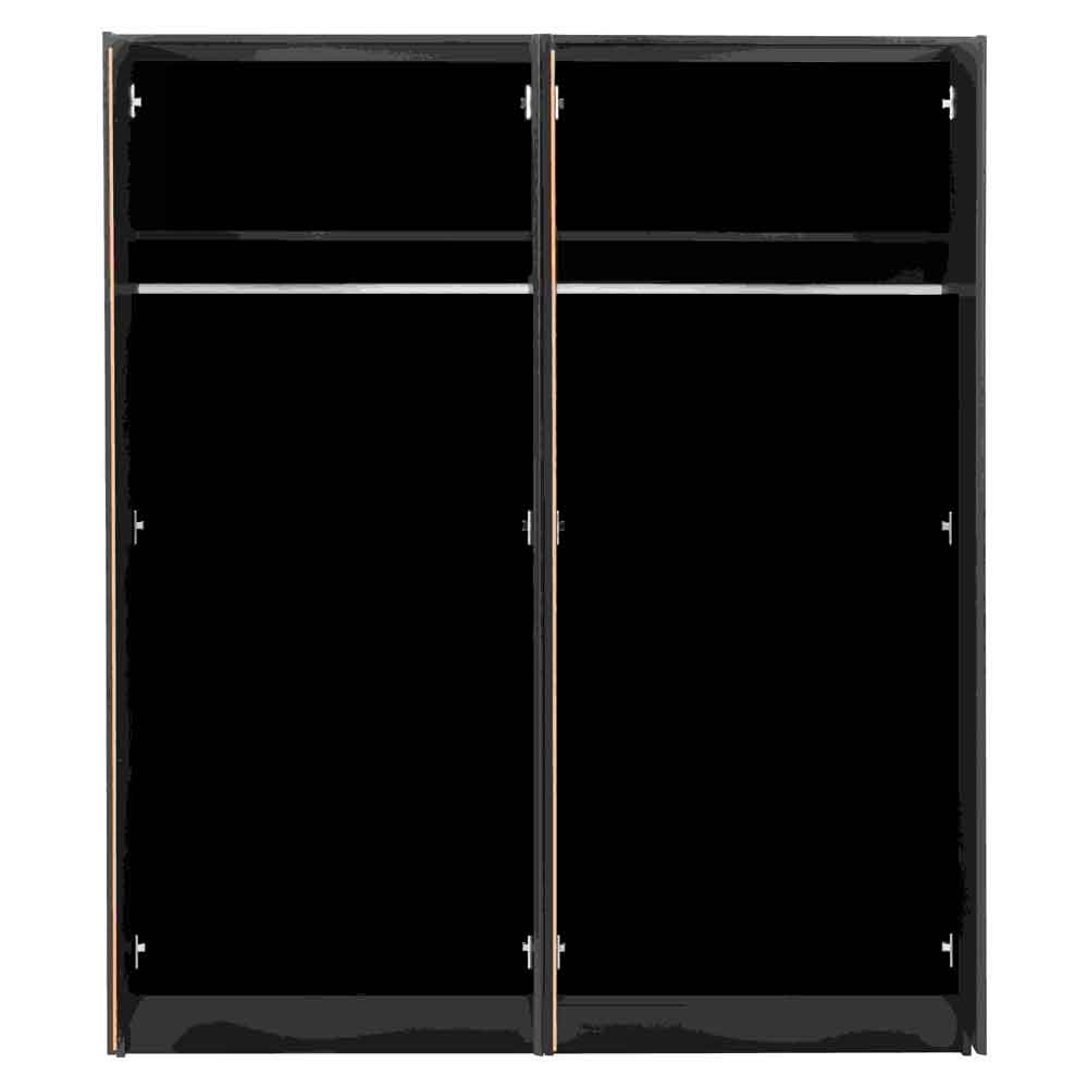 Mcgowan Wooden Wardrobe With 4 Doors in Black