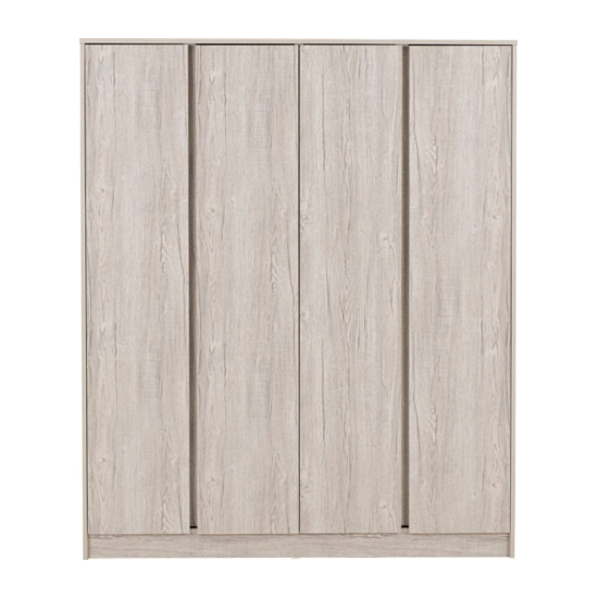 Mcgowan Wooden Wardrobe With 4 Doors In Urban Snow
