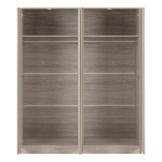 Mcgowan Wooden Wardrobe With 4 Doors In Urban Snow