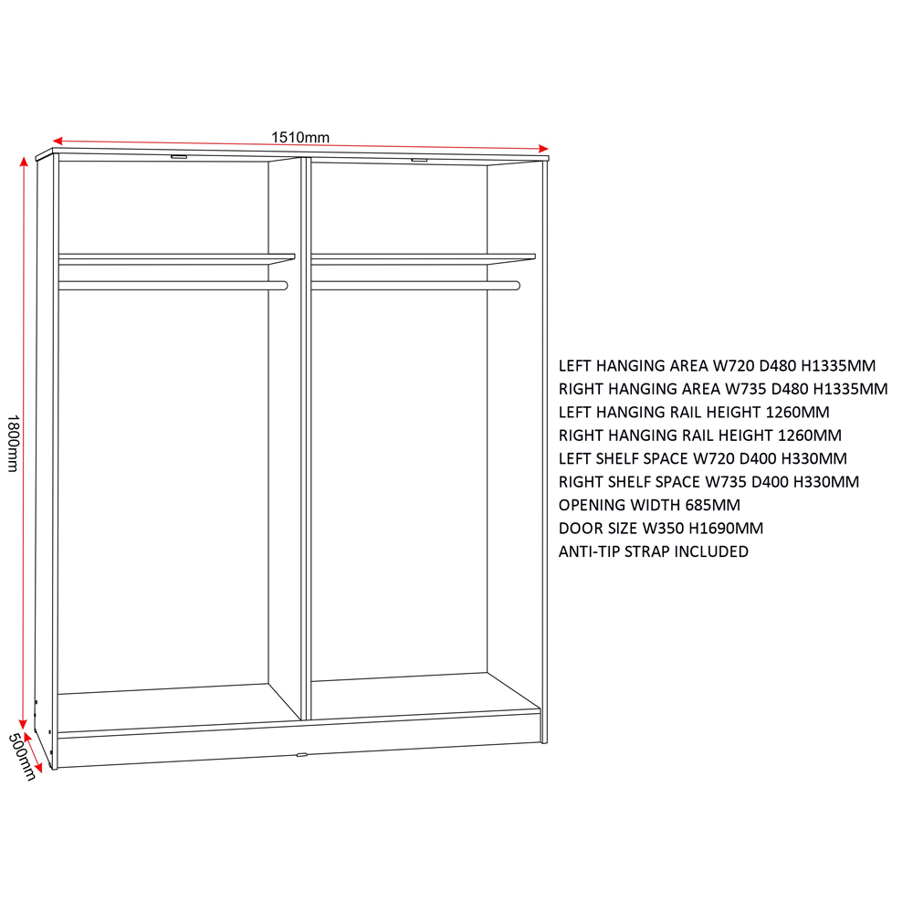 Mcgowan Wooden Wardrobe With 4 Doors in White