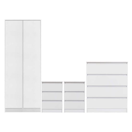 Read more about Mcgowen wooden bedroom furniture set 2 doors wardrobe in white