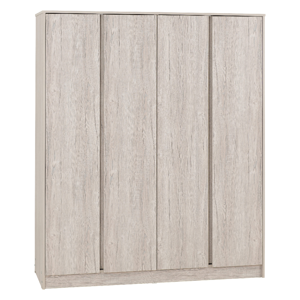 Mcgowen Wooden Bedroom Furniture Set With 4 Doors In Urban Snow