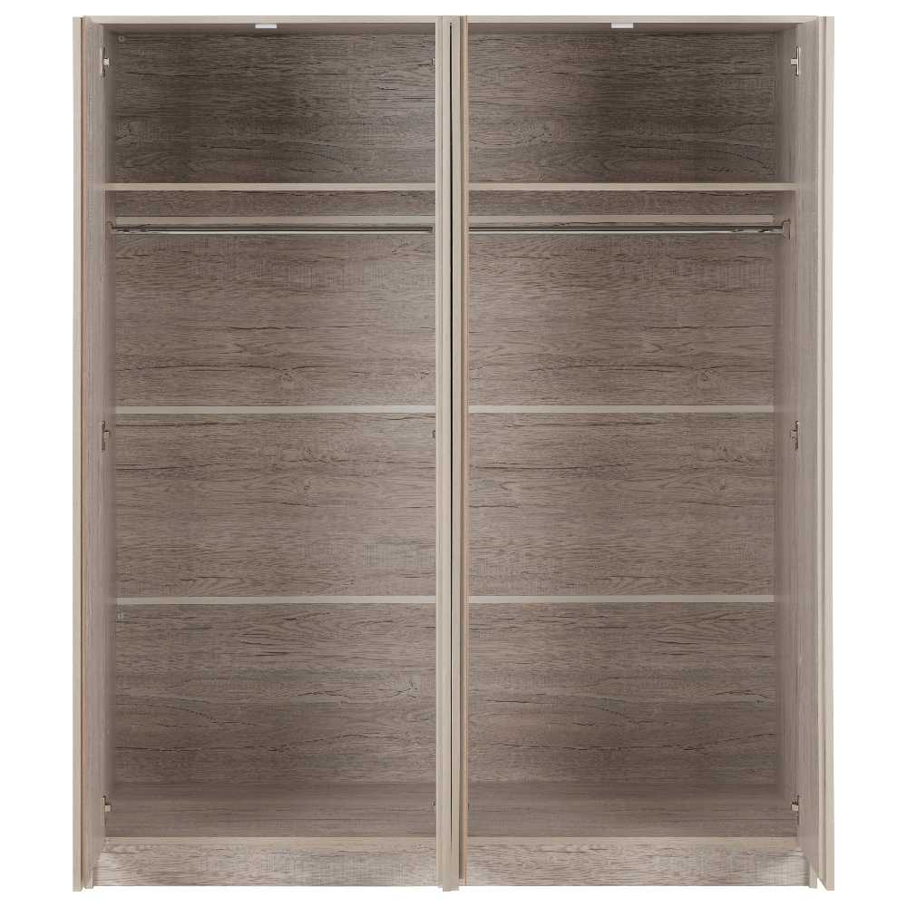 Mcgowen Wooden Bedroom Furniture Set With 4 Doors In Urban Snow