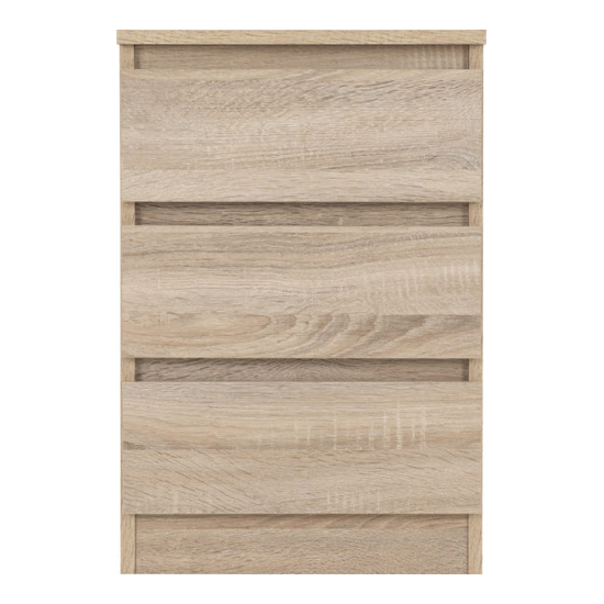 Mcgowen Wooden Bedside Cabinet With 3 Drawers In Sonoma Oak