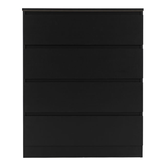Mcgowen Wooden Chest Of 4 Drawers In Black