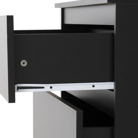Mcgowen Wooden Chest Of 4 Drawers In Black