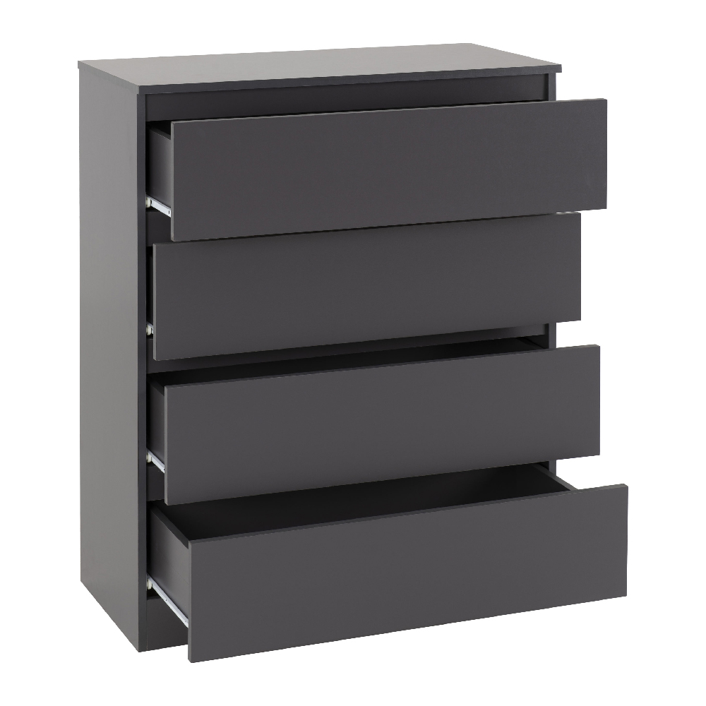 Mcgowen Wooden Chest Of 4 Drawers In Grey