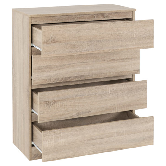 Mcgowen Wooden Chest Of 4 Drawers In Sonoma Oak