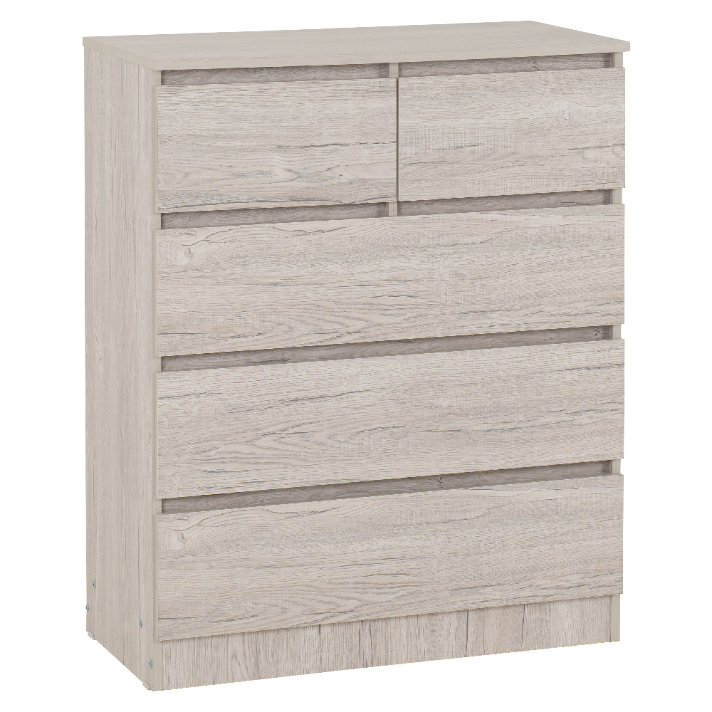 Mcgowen Wooden Chest Of 5 Drawers In Urban Snow