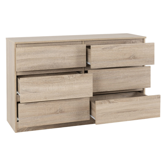 Mcgowen Wooden Chest Of 6 Drawers In Sonoma Oak