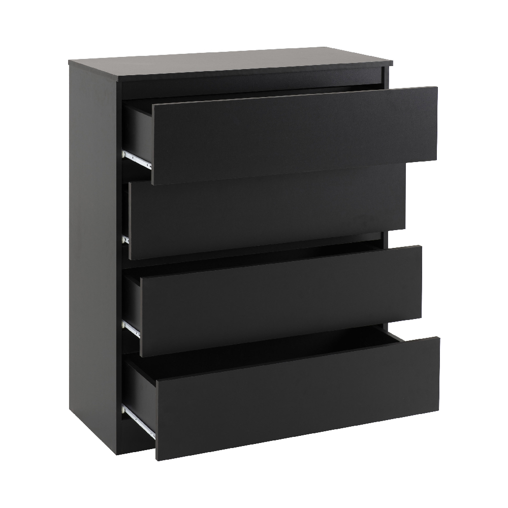 Mcgowen Wooden Furniture Set With 2 Doors Wardrobe In Black