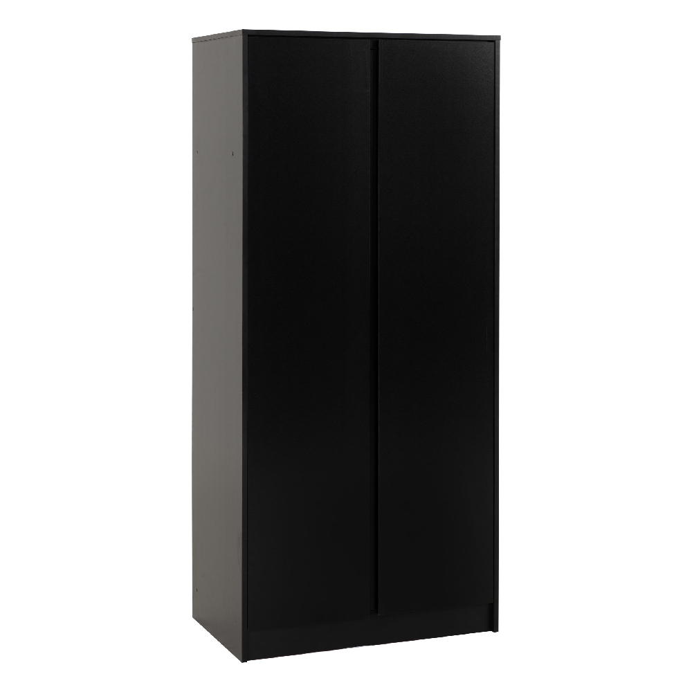 Mcgowen Wooden Wardrobe With 2 Doors In Black
