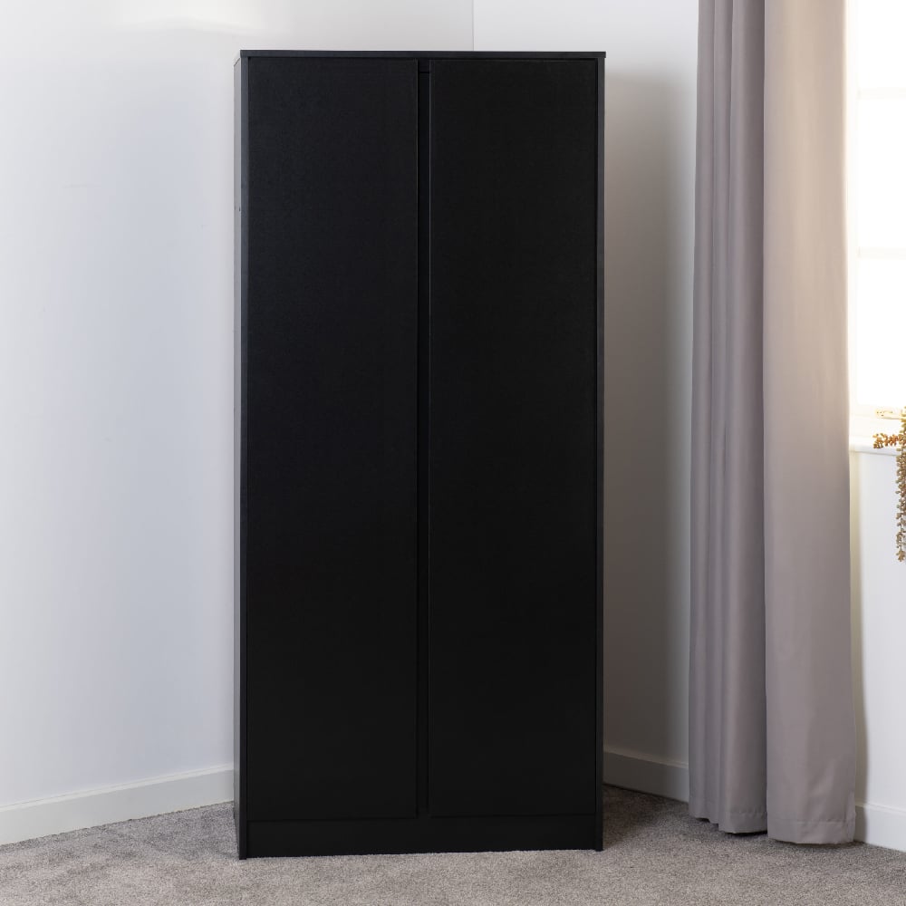 Read more about Mcgowen wooden wardrobe with 2 doors in black