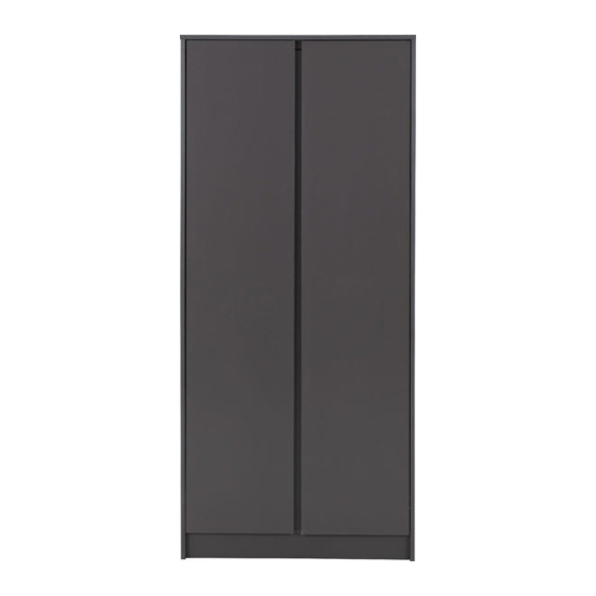 Mcgowen Wooden Wardrobe With 2 Doors In Grey