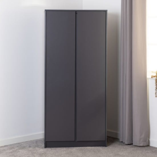 Read more about Mcgowen wooden wardrobe with 2 doors in grey