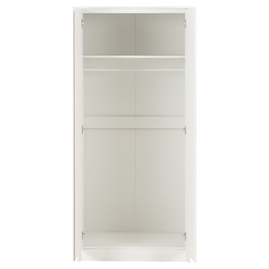 Mcgowen Wooden Wardrobe With 2 Doors In White