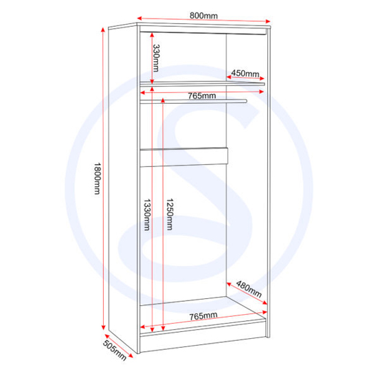 Mcgowen Wooden Wardrobe With 2 Doors In White