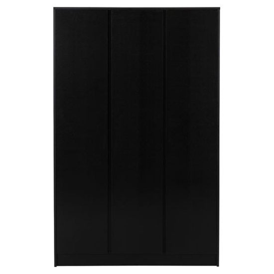 Mcgowen Wooden Wardrobe With 3 Doors In Black