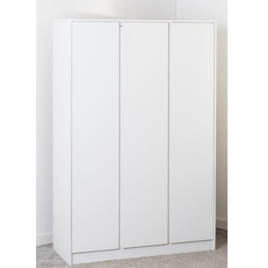 Mcgowen Wooden Wardrobe With 3 Doors In White