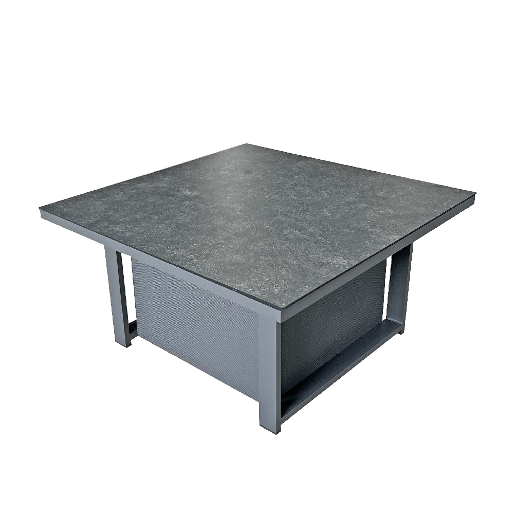 Mchenry Garden Ceramic Glass Top Lift Up Dining Table In Grey