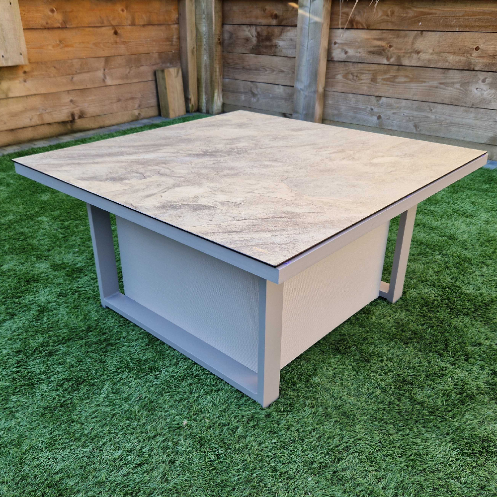Mchenry Garden Ceramic Glass Top Lift Up Dining Table In Natural