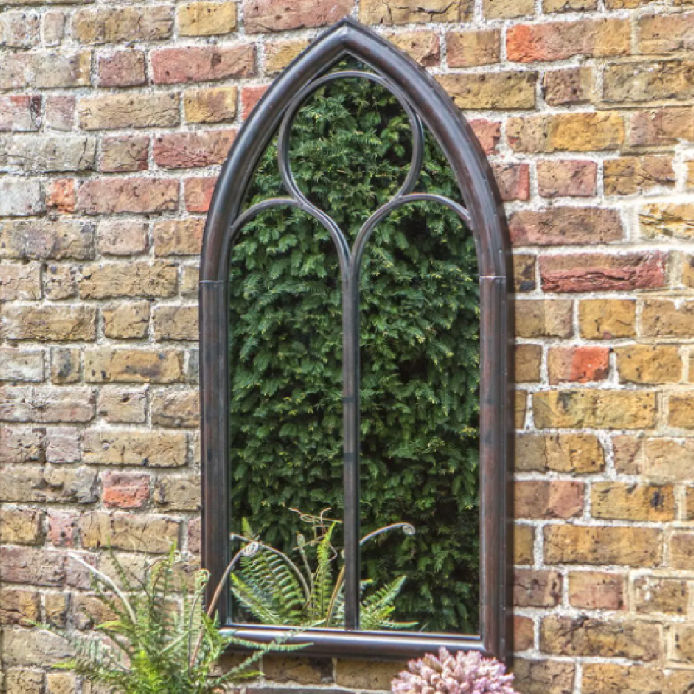 Mchenry Outdoor Mirror In Black And Brown