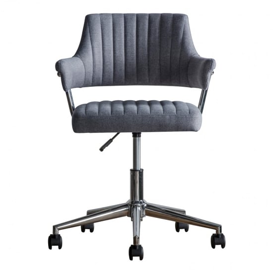 Mcintyre Fabric Swivel Office Chair In Charcoal