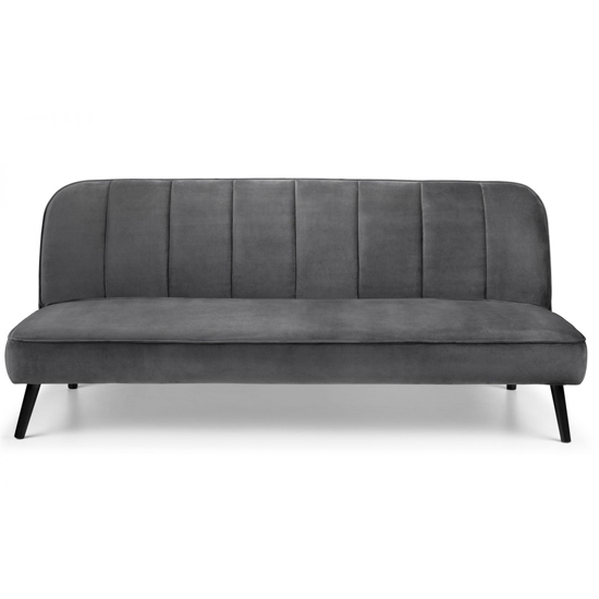 Maceo Curved Back Velvet Upholstered Sofabed In Grey