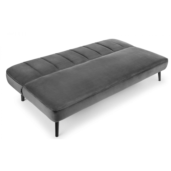 Maceo Curved Back Velvet Upholstered Sofabed In Grey