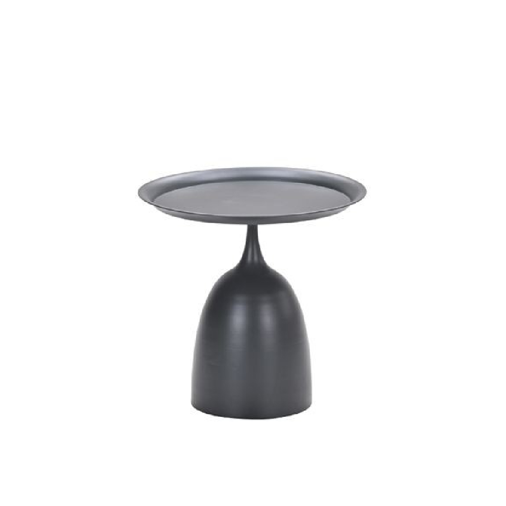 Mckinney Aluminium Round Garden Side Table In Dark Grey